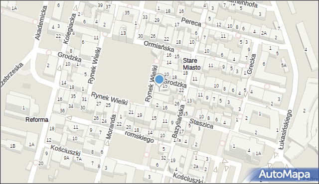 Zamość, Rynek Wielki, 6, mapa Zamościa