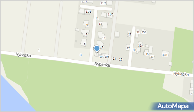 Zaścianki, Rybacka, 19a, mapa Zaścianki