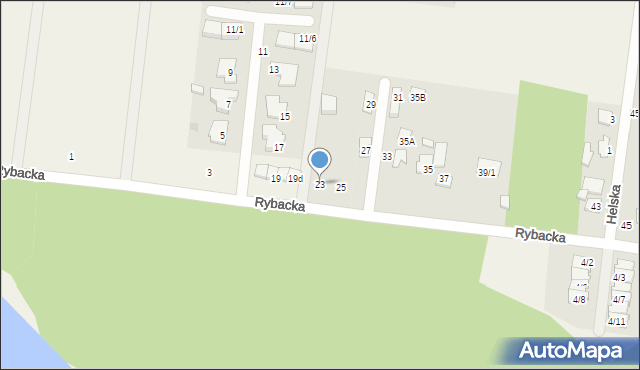 Zaścianki, Rybacka, 23, mapa Zaścianki