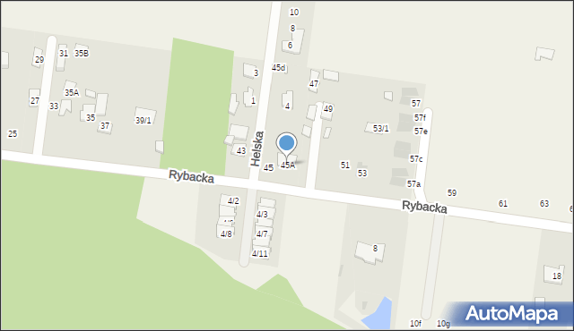 Zaścianki, Rybacka, 45A, mapa Zaścianki