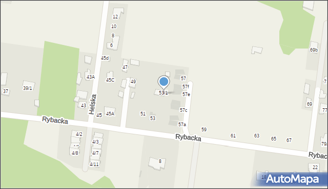 Zaścianki, Rybacka, 53/1, mapa Zaścianki