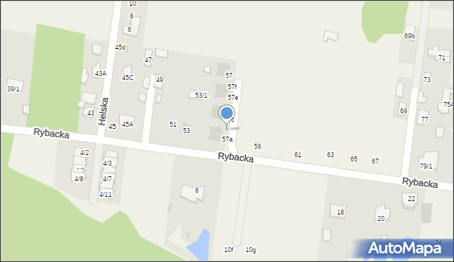 Zaścianki, Rybacka, 57b, mapa Zaścianki