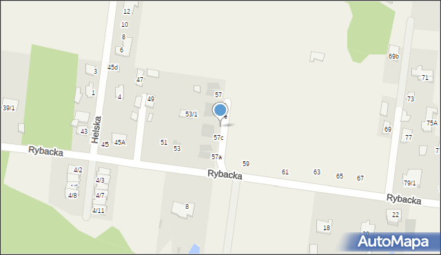 Zaścianki, Rybacka, 57d, mapa Zaścianki