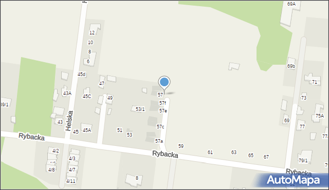 Zaścianki, Rybacka, 57g, mapa Zaścianki