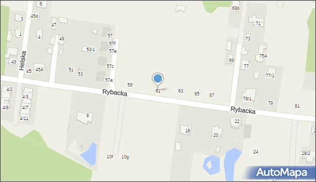 Zaścianki, Rybacka, 61, mapa Zaścianki