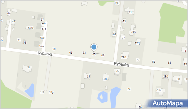 Zaścianki, Rybacka, 65, mapa Zaścianki