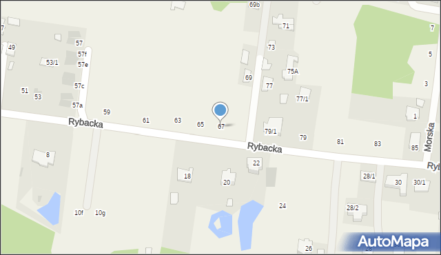 Zaścianki, Rybacka, 67, mapa Zaścianki