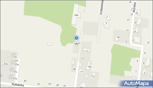 Zaścianki, Rybacka, 69b, mapa Zaścianki