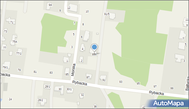 Zaścianki, Rybacka, 89b, mapa Zaścianki