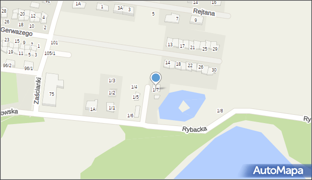 Zaścianki, Rybacka, 1/7, mapa Zaścianki