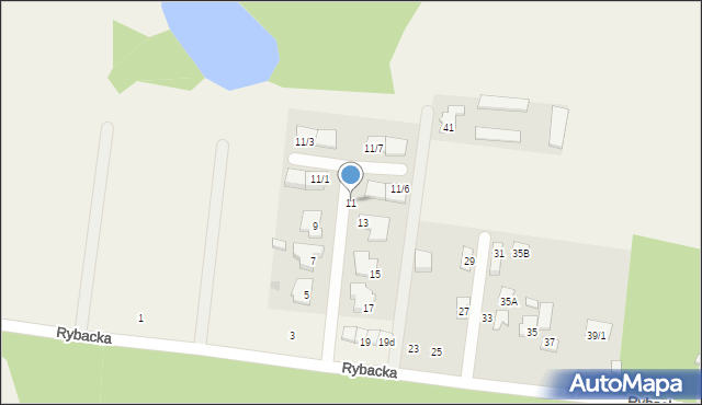 Zaścianki, Rybacka, 11, mapa Zaścianki