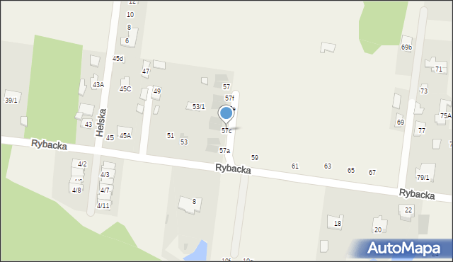Zaścianki, Rybacka, 57c, mapa Zaścianki