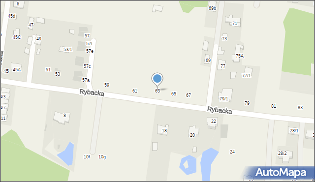 Zaścianki, Rybacka, 63, mapa Zaścianki