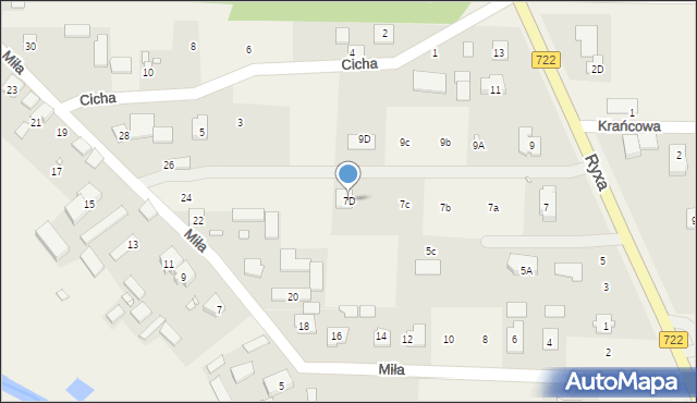 Zawodne, Ryxa Franciszka, 7D, mapa Zawodne