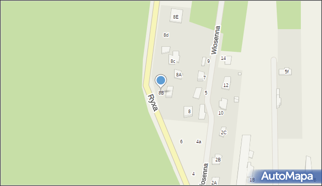 Zawodne, Ryxa Franciszka, 8B, mapa Zawodne