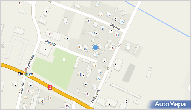 Zbuczyn, Rynek, 11, mapa Zbuczyn