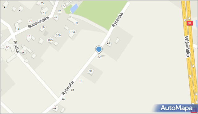 Zbytków, Rycerska, 22, mapa Zbytków