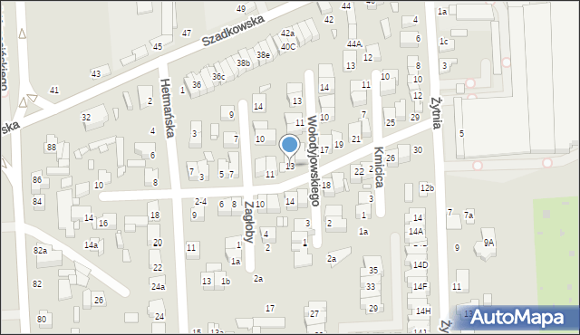 Zduńska Wola, Rycerska, 13, mapa Zduńska Wola