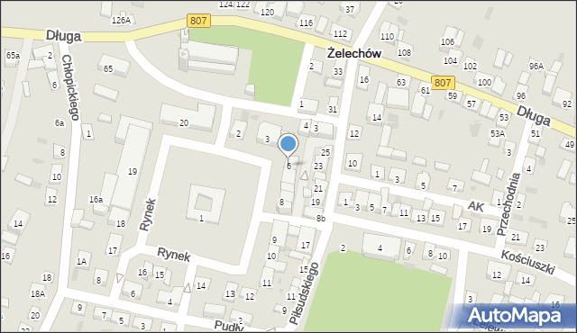 Żelechów, Rynek, 6, mapa Żelechów
