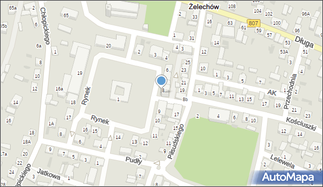 Żelechów, Rynek, 8a, mapa Żelechów