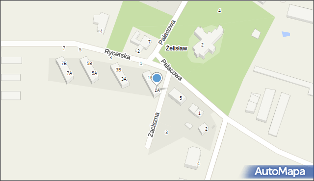 Żelisławki, Rycerska, 1A, mapa Żelisławki