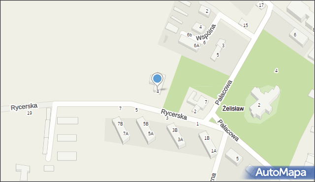 Żelisławki, Rycerska, 4, mapa Żelisławki
