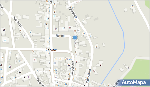 Żerków, Rynek, 3, mapa Żerków