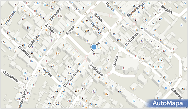 Ziębice, Rynek, 42, mapa Ziębice