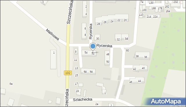 Zieleniewo, Rycerska, 52, mapa Zieleniewo