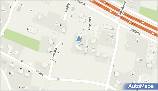 Zielonka, Rycerska, 8, mapa Zielonka