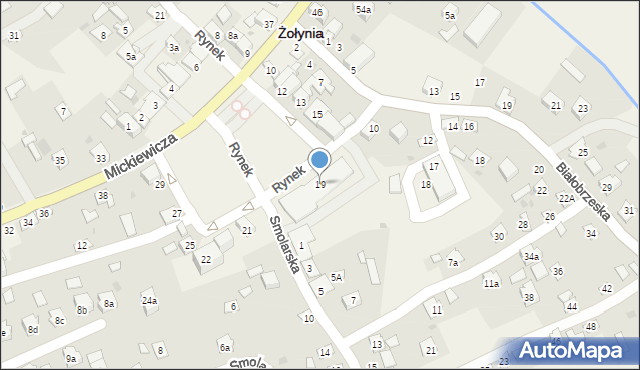 Żołynia, Rynek, 19, mapa Żołynia