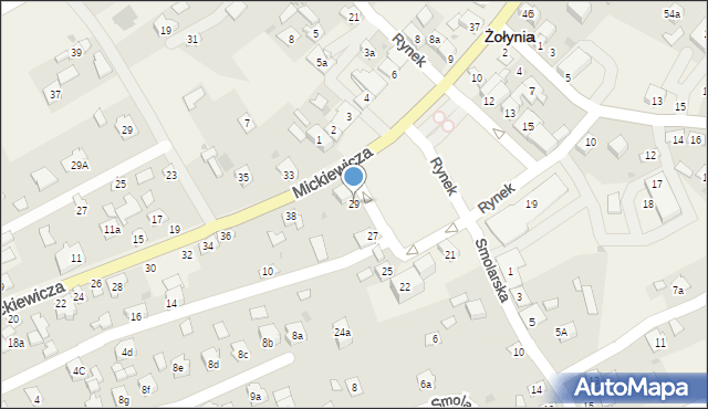 Żołynia, Rynek, 29, mapa Żołynia