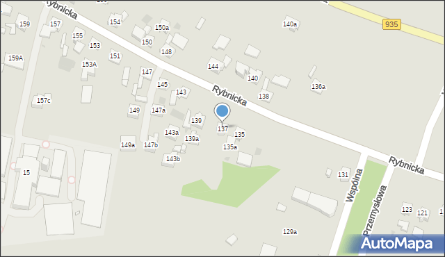 Żory, Rybnicka, 137, mapa Żor