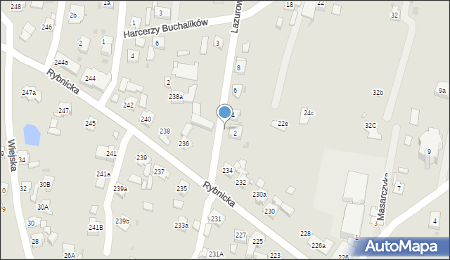Żory, Rybnicka, 201g, mapa Żor