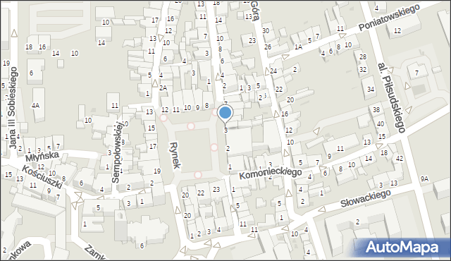 Żywiec, Rynek, 3, mapa Żywiec