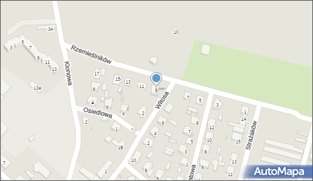 Baborów, Rzemieślników, 9, mapa Baborów