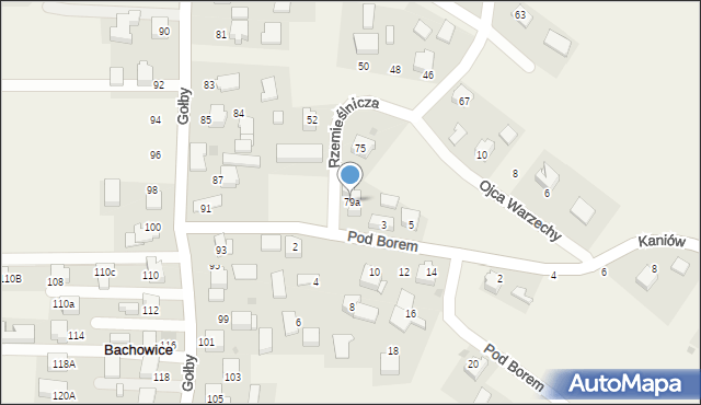Bachowice, Rzemieślnicza, 79a, mapa Bachowice