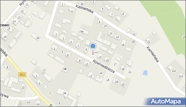 Bakałarzewo, Rzemieślnicza, 11, mapa Bakałarzewo