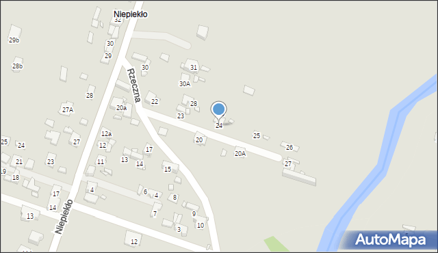 Będzin, Rzeczna, 24, mapa Będzin