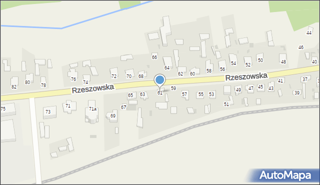 Bełżec, Rzeszowska, 61, mapa Bełżec