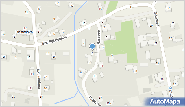 Bestwinka, Rzeczna, 2, mapa Bestwinka