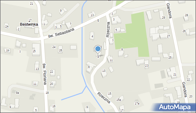 Bestwinka, Rzeczna, 4, mapa Bestwinka