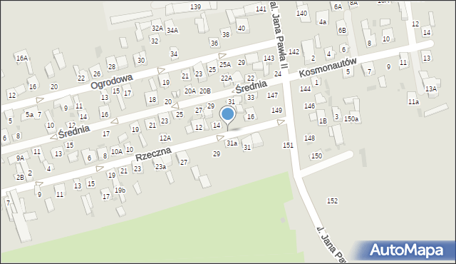 Biała Podlaska, Rzeczna, 14A, mapa Białej Podlaskiej