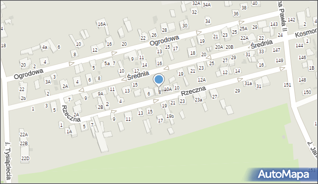 Biała Podlaska, Rzeczna, 8, mapa Białej Podlaskiej