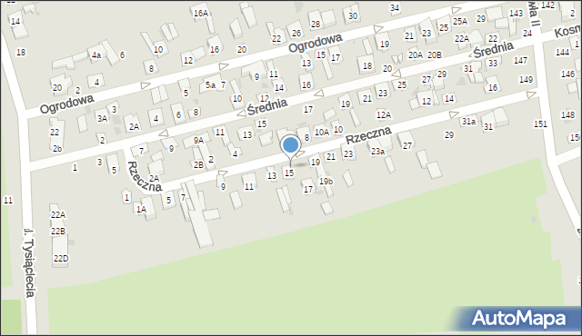 Biała Podlaska, Rzeczna, 9a, mapa Białej Podlaskiej
