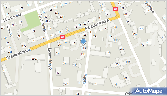 Białobrzegi, Rzemieślnicza, 11A, mapa Białobrzegi