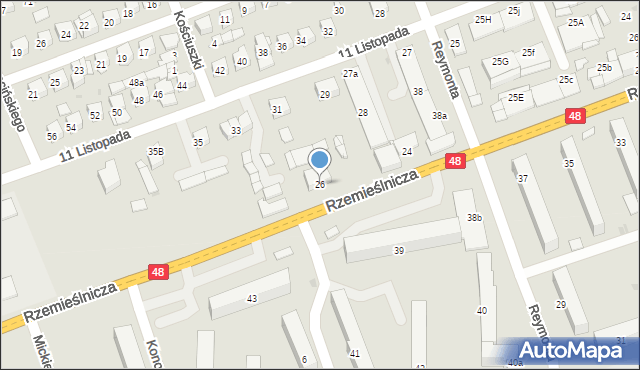 Białobrzegi, Rzemieślnicza, 26, mapa Białobrzegi