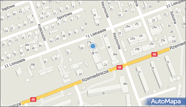 Białobrzegi, Rzemieślnicza, 28, mapa Białobrzegi