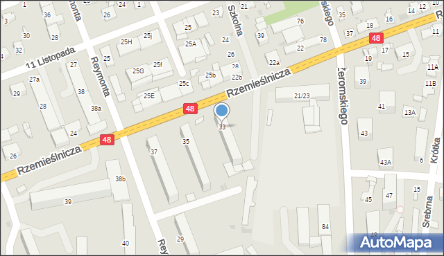 Białobrzegi, Rzemieślnicza, 33, mapa Białobrzegi