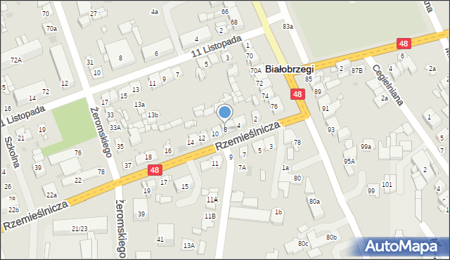 Białobrzegi, Rzemieślnicza, 8, mapa Białobrzegi